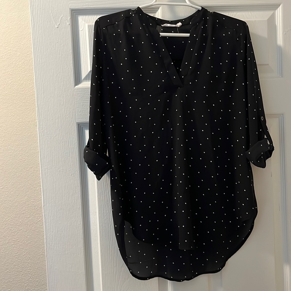 Lush black polka dot blouse